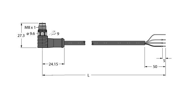 执行器/传感器电缆，PVC PSWS3M-5/TEL图片