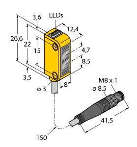 光电传感器 XSO15-Q10-RNP6X2-V1141-0.15图片