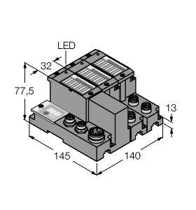 PROFIBUS-DP 的 IP67可编程套装 TI-BL67-PG-DP-4图片