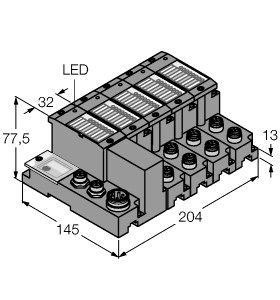 通过PROFIBUS-DP的IP67进行简单I/O通讯的可编程套装 TI-BL67-PG-DP-S-8图片