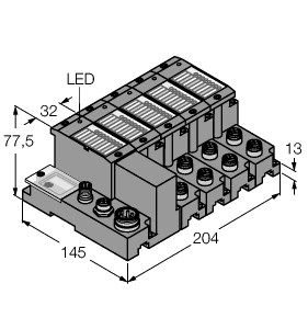 通过Ethernet/IP的IP67进行简单I/O通讯的可编程套装 TI-BL67-PG-EIP-S-8图片