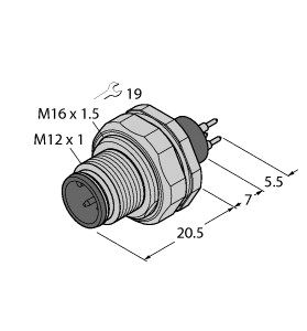 执行器/传感器电缆附件 EC-FSFDE4-P/16图片