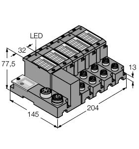 通过DeviceNet™ 的IP67进行简单I/O通讯的经济型套装 TI-BL67-DN-S-8图片