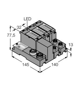 通过DeviceNet™ 的IP67进行简单I/O通讯的经济型套装 TI-BL67-DN-S-4图片