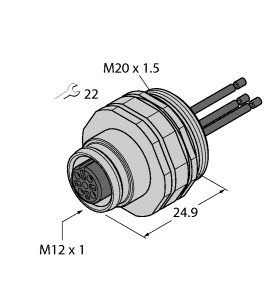 执行器/传感器电缆附件 EC-FKD4-1.5/20图片