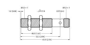 电感式安全传感器 BI4-M12-2APS8X2-H1141图片