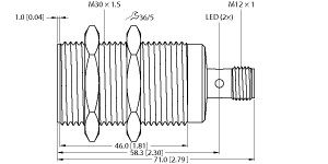 电感式安全传感器 BI12-M30-2APS8X2-H1141图片