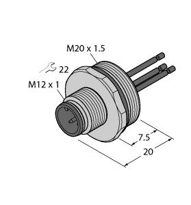 执行器/传感器电缆附件 EC-FS4-0.5/20图片