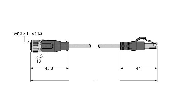 工业用以太网/PROFINET电缆 RKSD-RJ45S-4416-0.5M图片