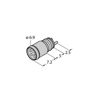 M8 x 1 / Ø 8 mm圆型接插件 ESP4SL图片