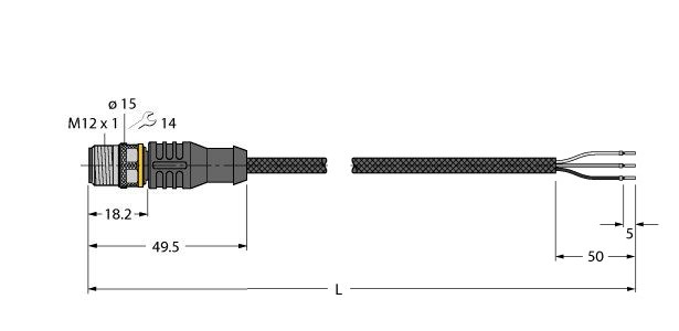 防焊接飞溅执行器和传感器电缆 RSC4T-2/TXL1001图片