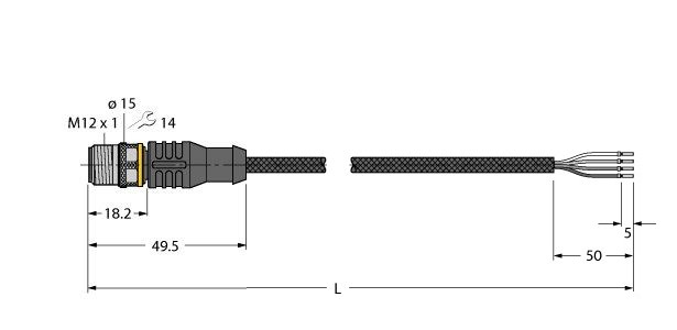 防焊接飞溅执行器和传感器电缆 RSC4.4T-5/TXL1001图片