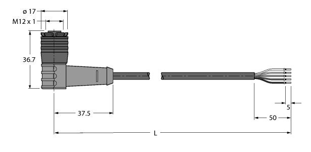 执行器/传感器电缆，PUR WKC5Q-10/TXL图片