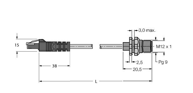 工业用以太网线 RJ45S FSSD 841-0.5M图片