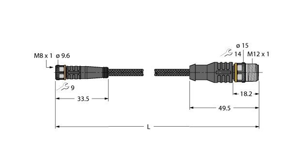 防焊接飞溅执行器和传感器电缆 PKG3M-1.5-RSC4T/TXL1001图片