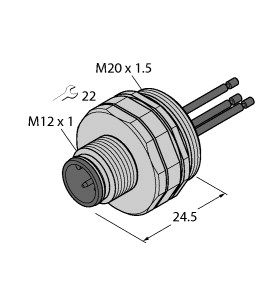 执行器/传感器电缆附件 EC-FSDE4-0.5/20图片