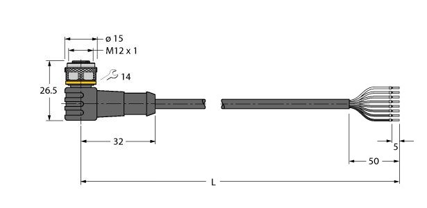执行器/传感器电缆，PVC WKC8T-5/TEL图片