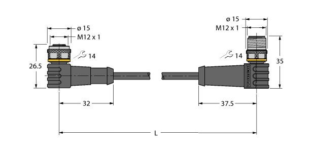 执行器/传感器电缆，PUR WKS4.4T-2-WSS4.4T/TXL图片