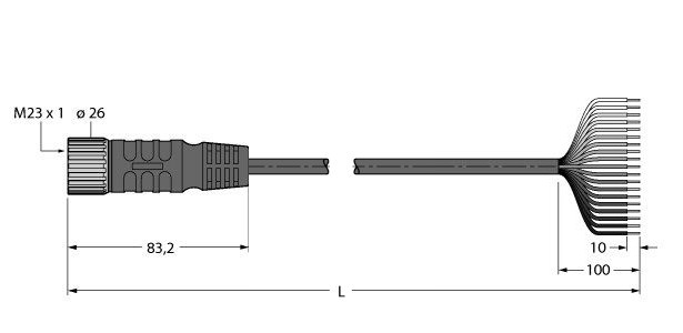 多个无源接线盒电源电缆，PUR CKM19-19-5/TXL图片