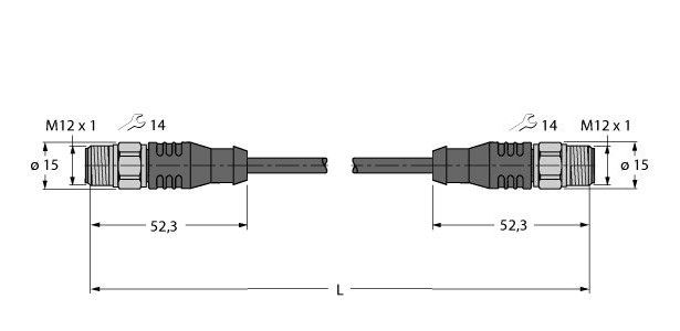 执行器/传感器电缆，PUR RSSV4.5T-5-RSSV4.5T/TXL图片