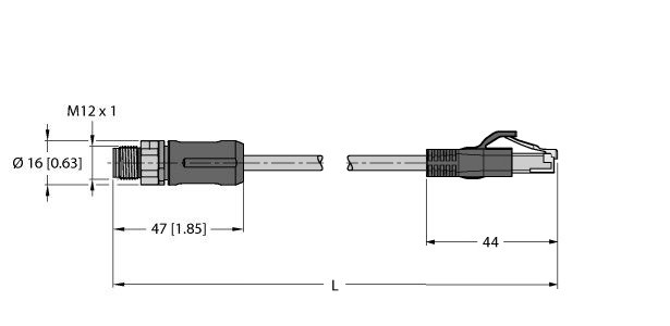 工业用以太网线 RSSX-RJ45S-8814-0.2M图片
