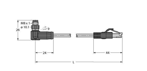 工业用以太网线 PSWS4M-RJ45S-4414-5M图片