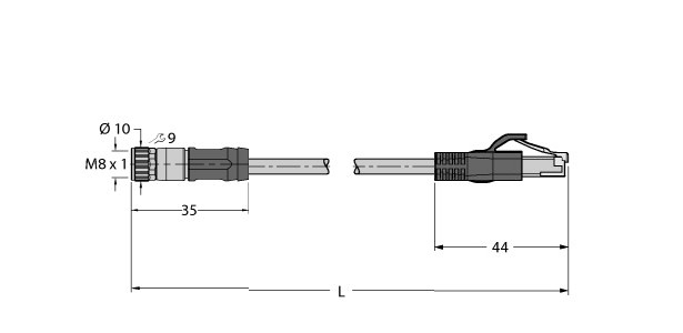 工业用以太网线 PKGS4M-RJ45S-4414-3.5M图片