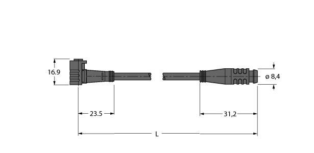 执行器/传感器电缆，PUR PKW3Z-2-PSG3S/TXL图片